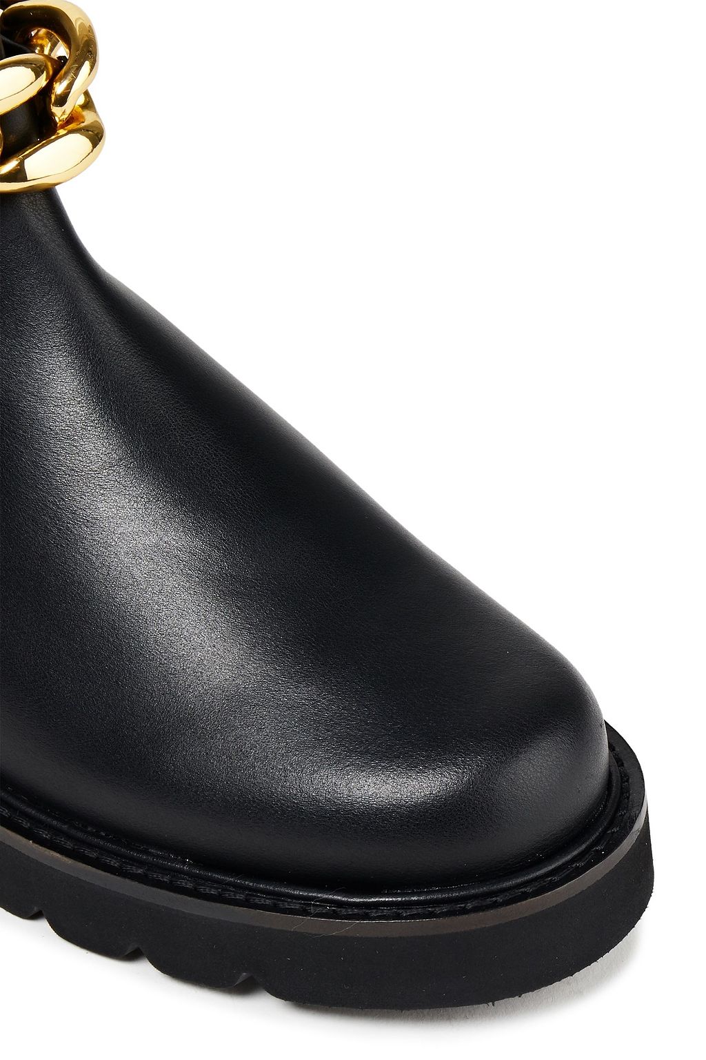 STUART WEITZMAN Chain-trimmed leather ankle boots