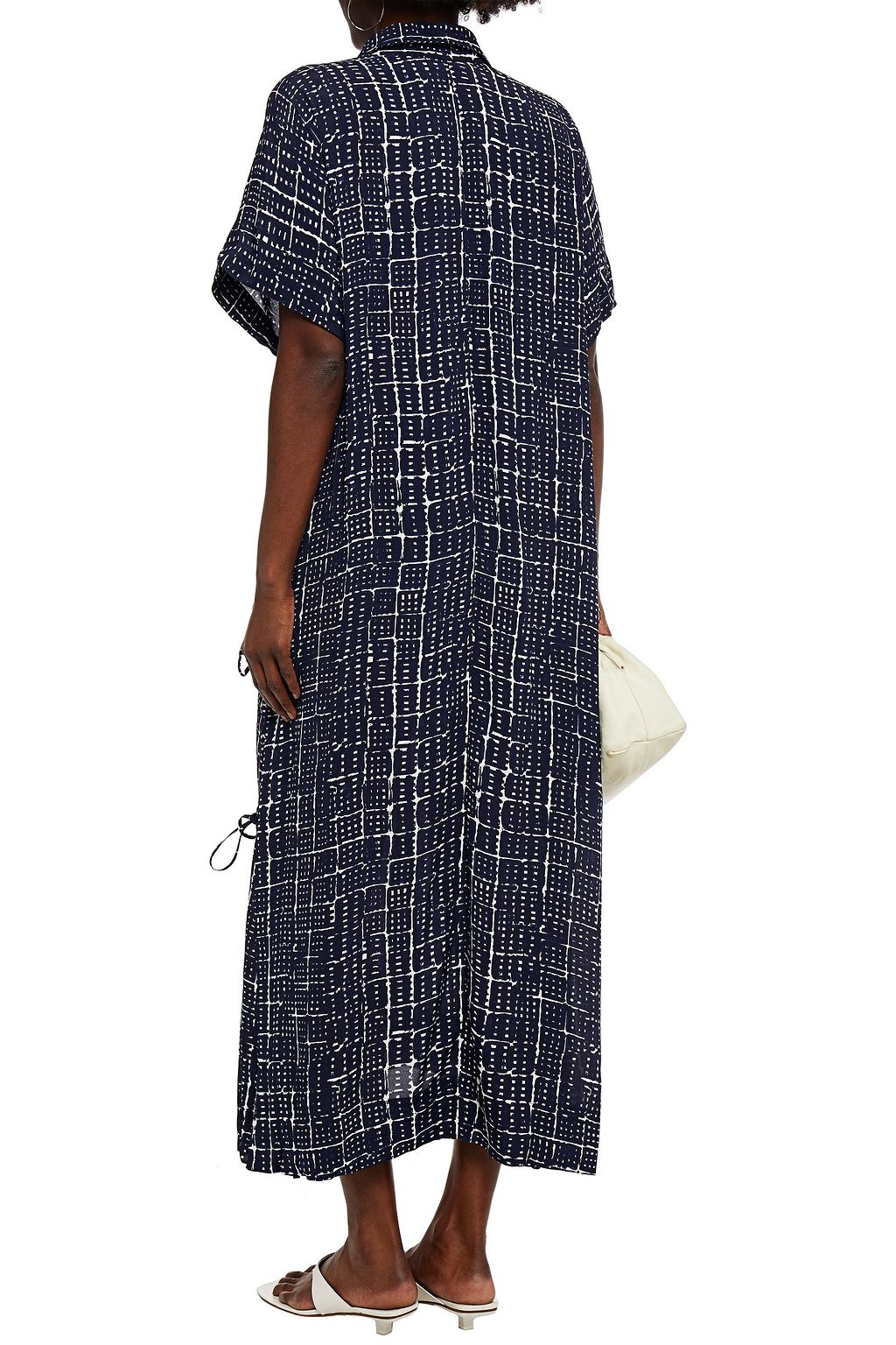 ROSETTA GETTY Printed crepe maxi shirt dress