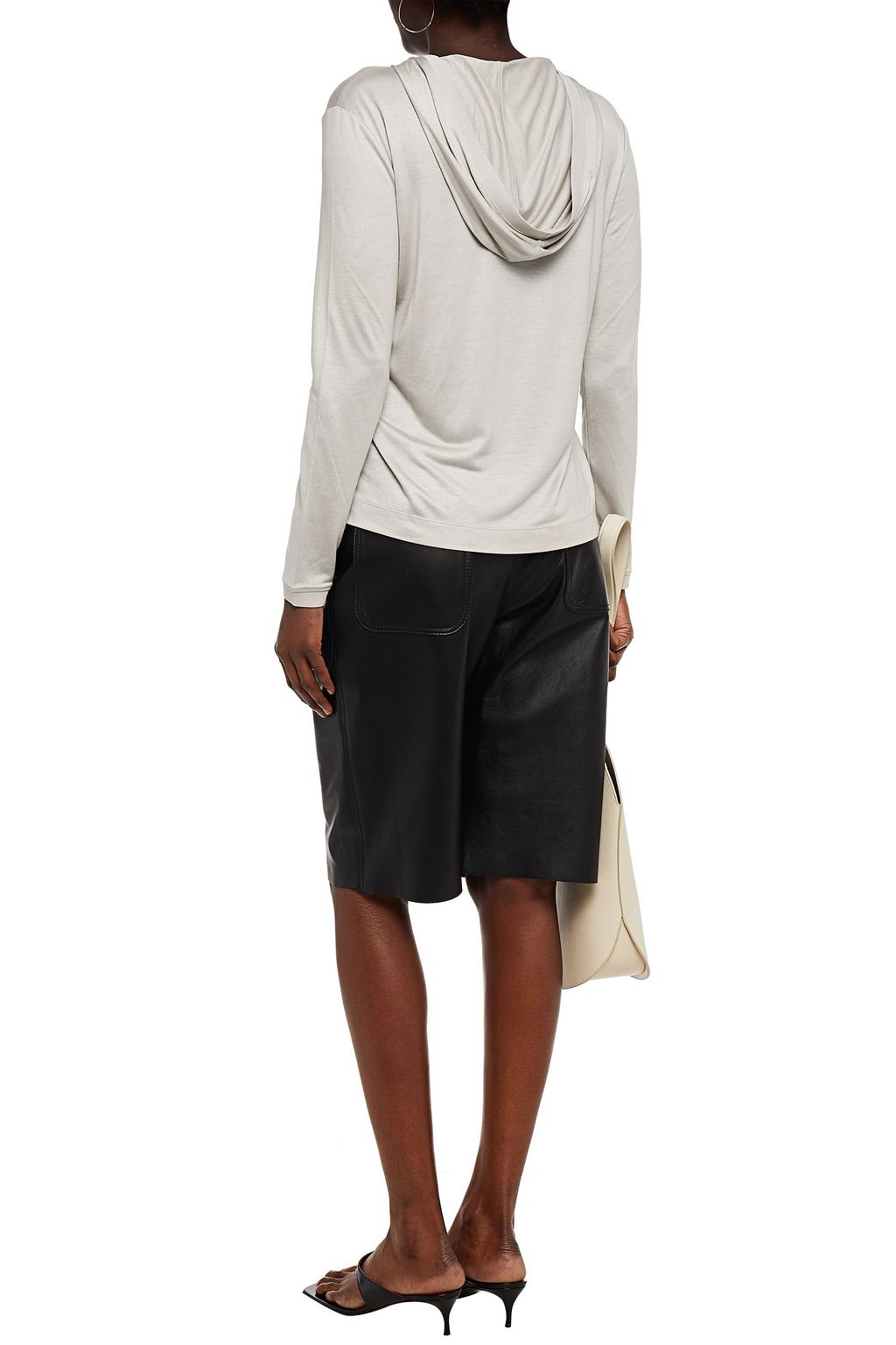 THEORY Modal and silk-blend jersey hooded top