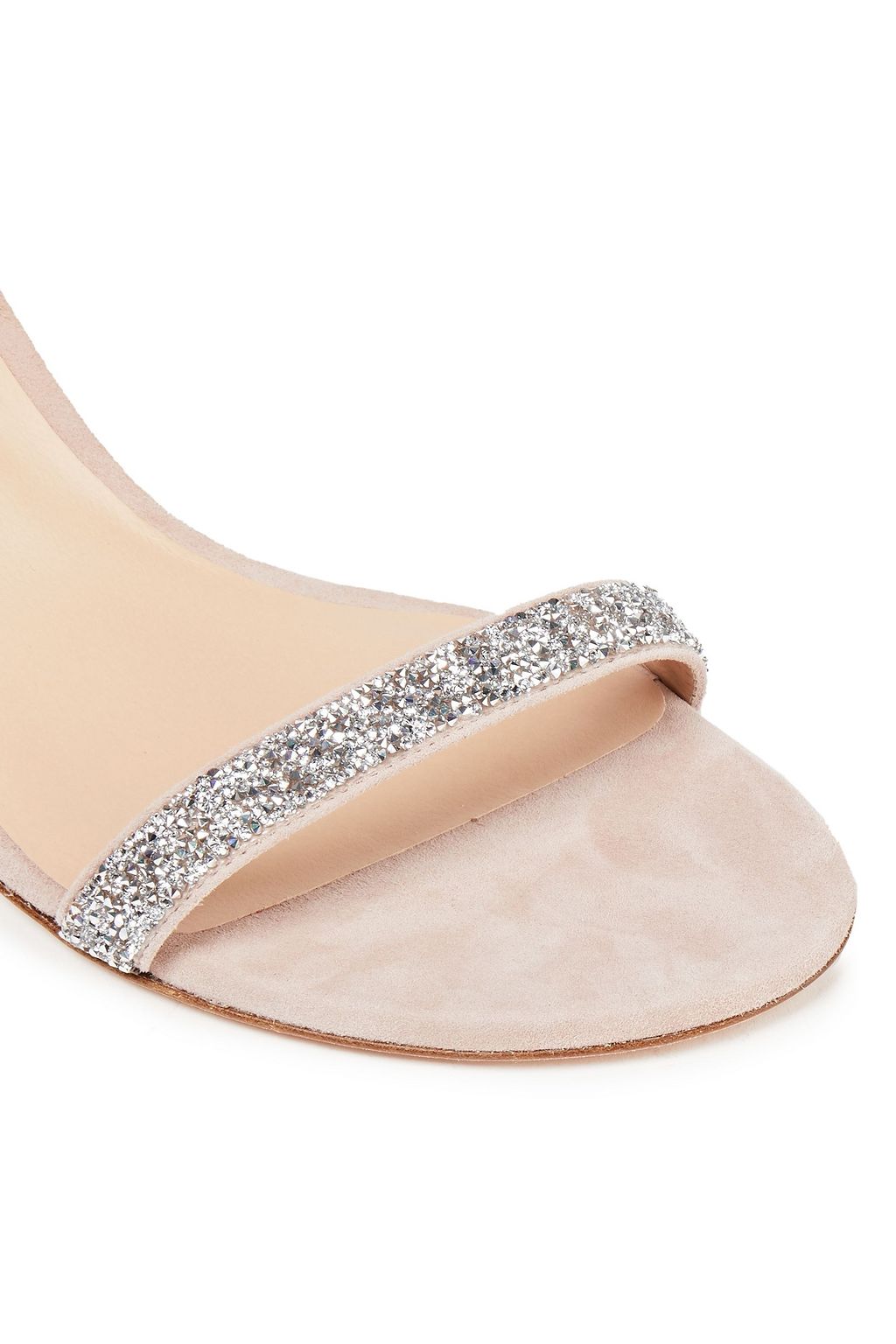 STUART WEITZMAN Crystal-embellished suede sandals