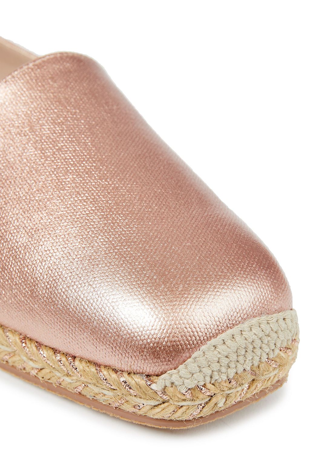 STUART WEITZMAN Dree Espadrilles aus beschichtetem Canvas in Metallic-Optik
