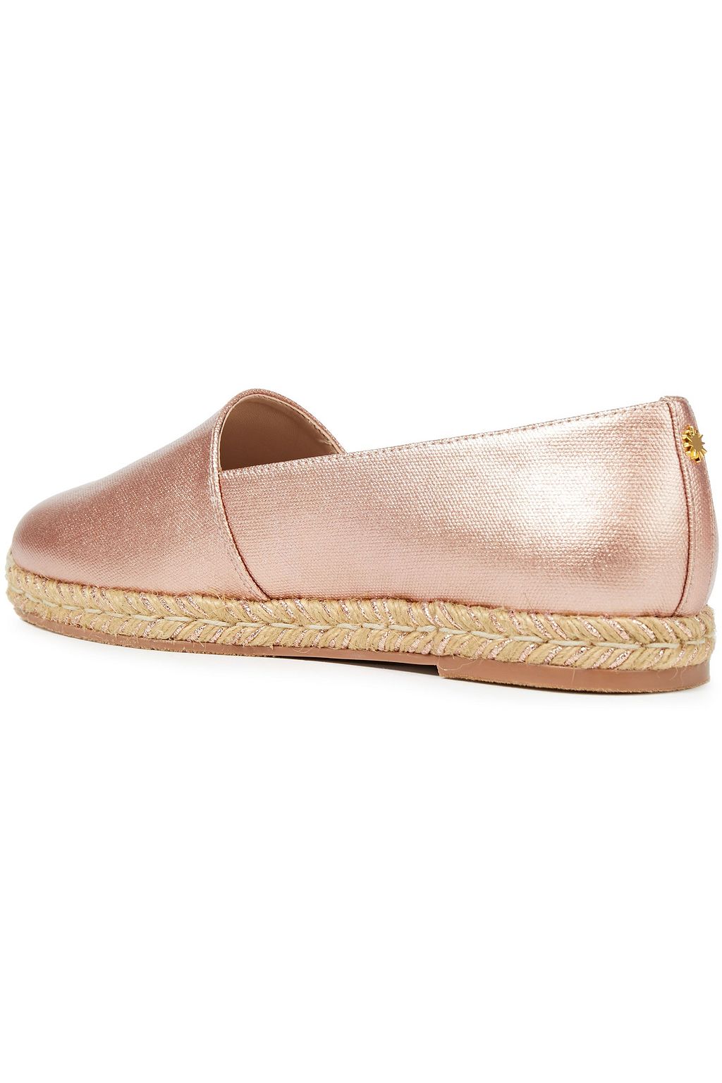 STUART WEITZMAN Dree Espadrilles aus beschichtetem Canvas in Metallic-Optik