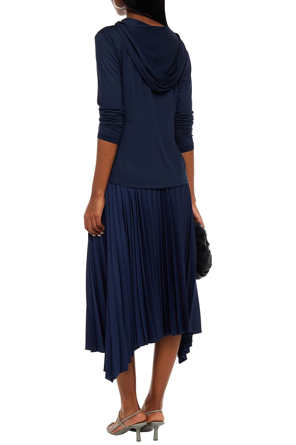 THEORY Modal and silk-blend jersey hooded top