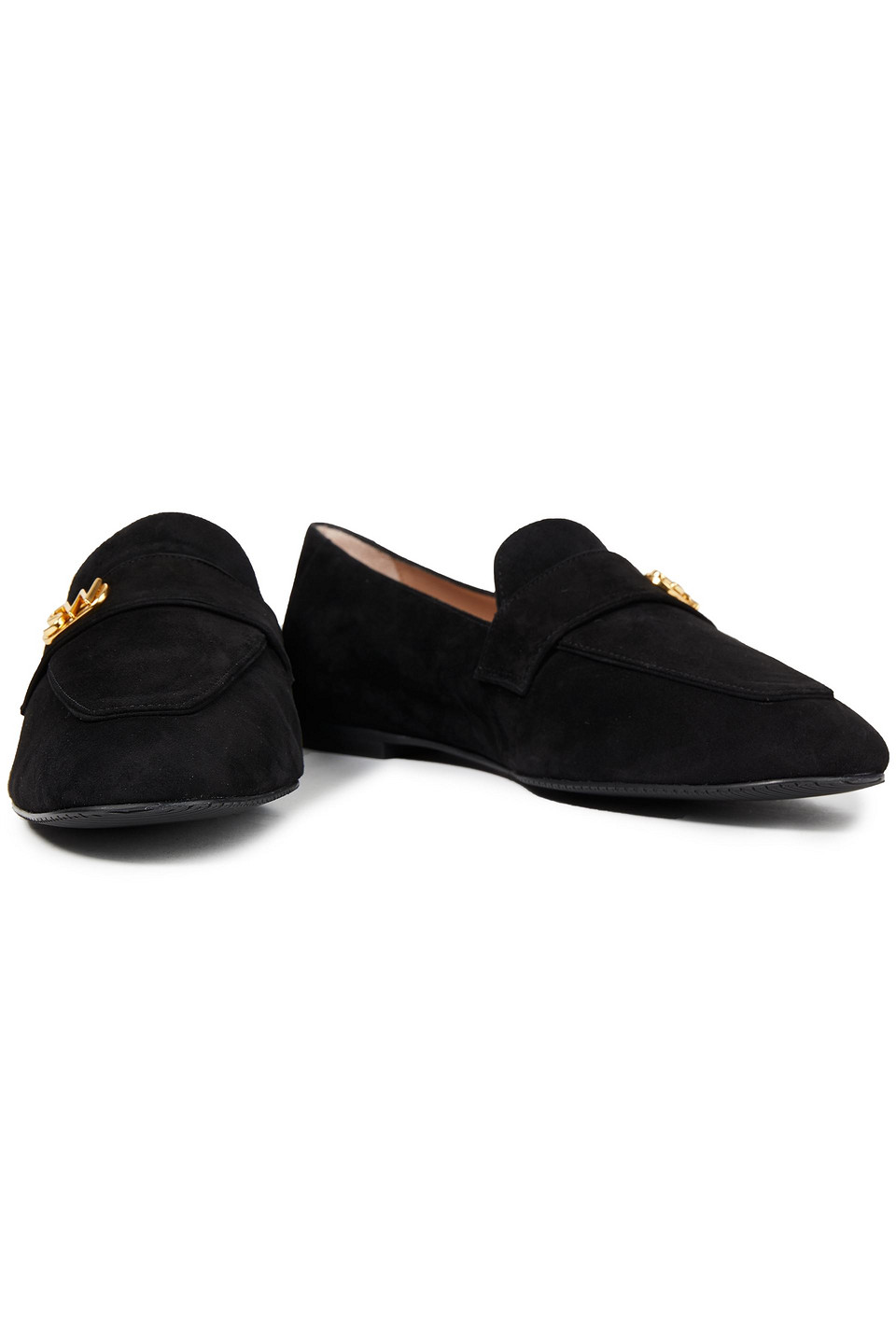 Stuart Weitzman Payson Suede Loafers In Black