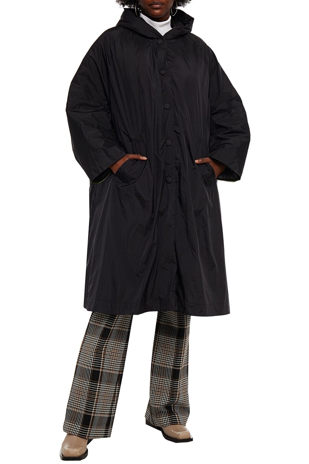 IENKI IENKI Metallic-trimmed shell hooded down coat