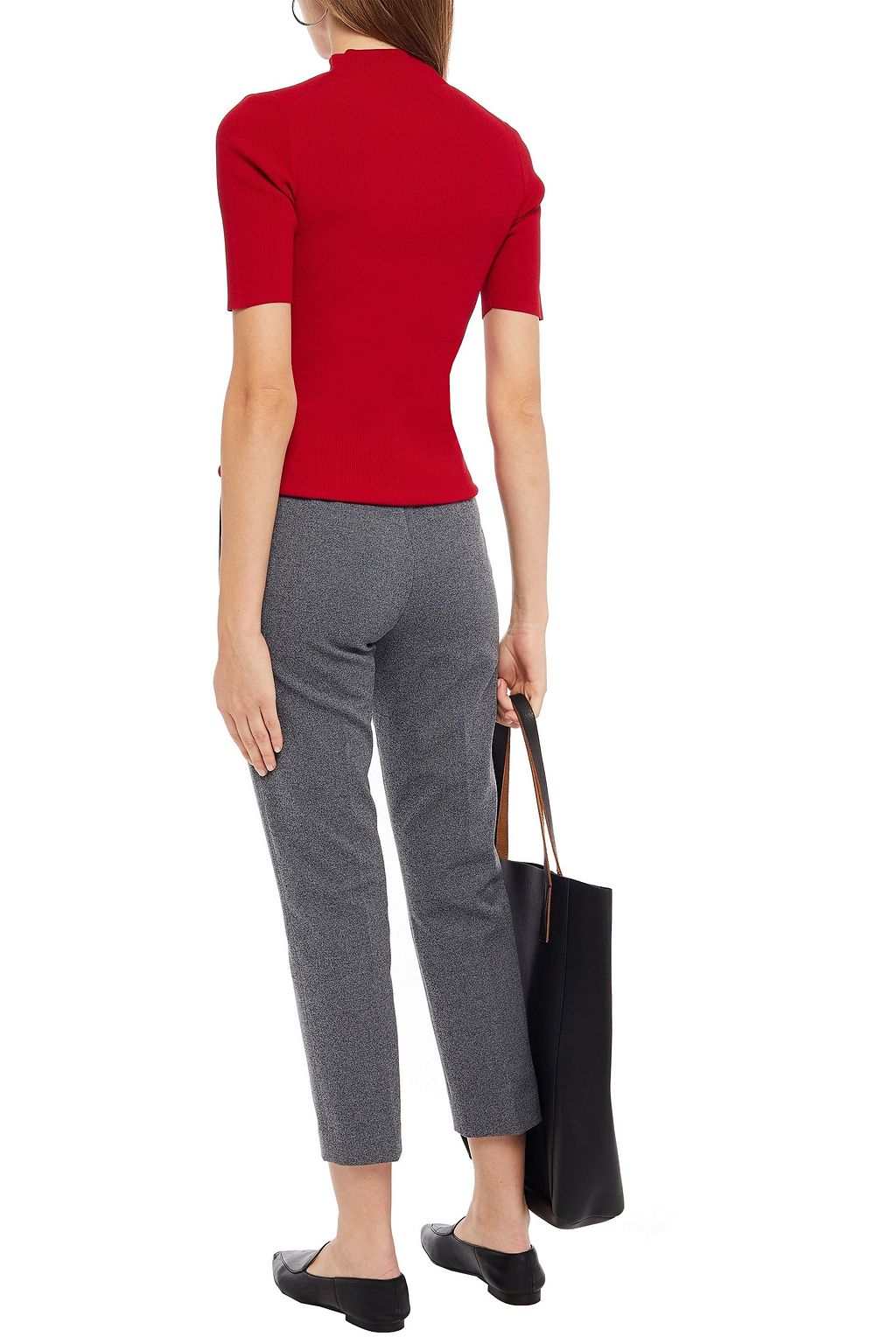 THEORY Cropped cotton-blend jersey tapered pants