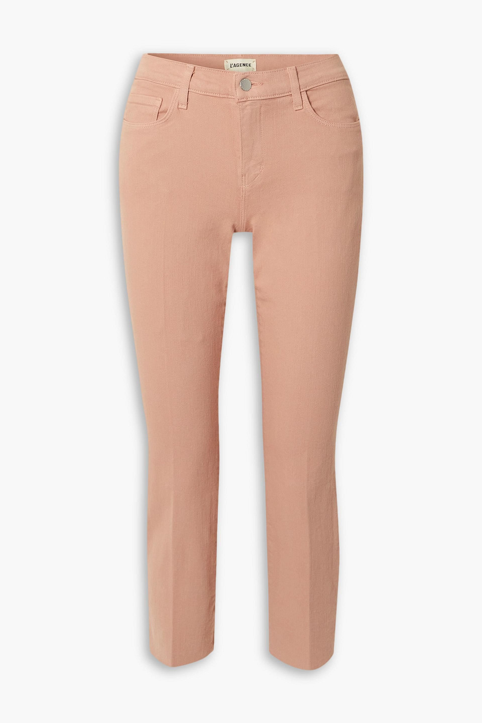 L'Agence Sada frayed cropped high-rise slim-leg jeans