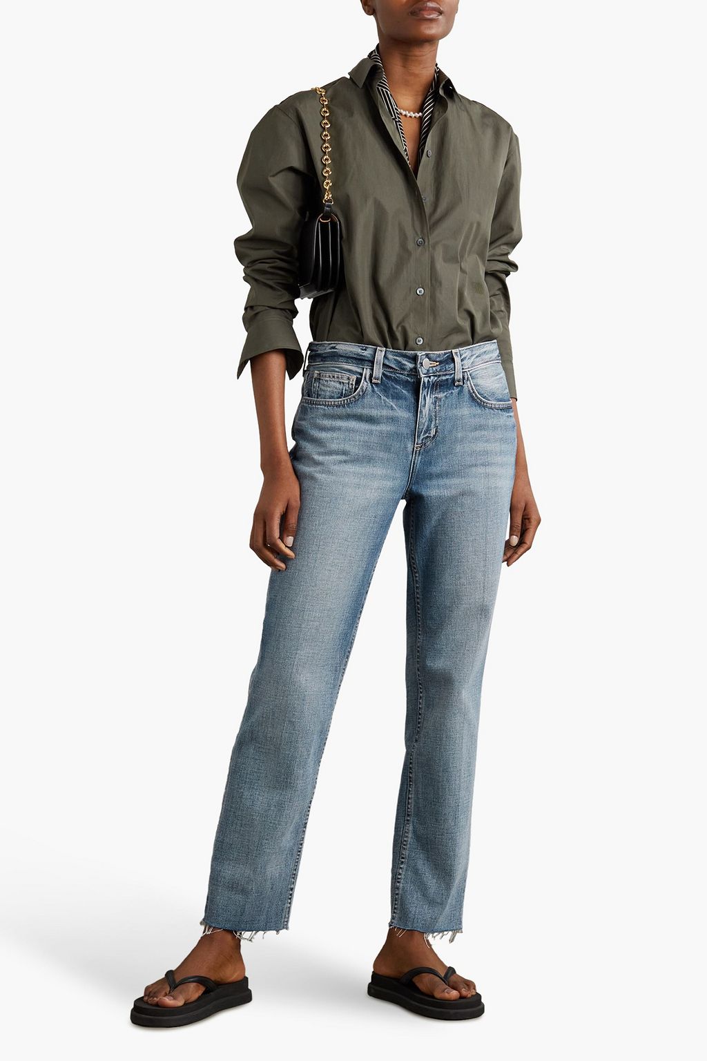 L'AGENCE Milana Stovepipe cropped high-rise slim-leg jeans