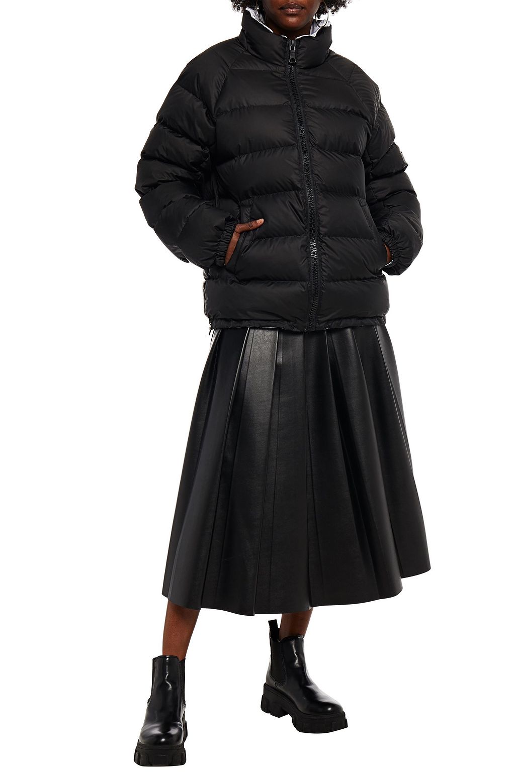 IENKI IENKI Reversible metallic shell down coat