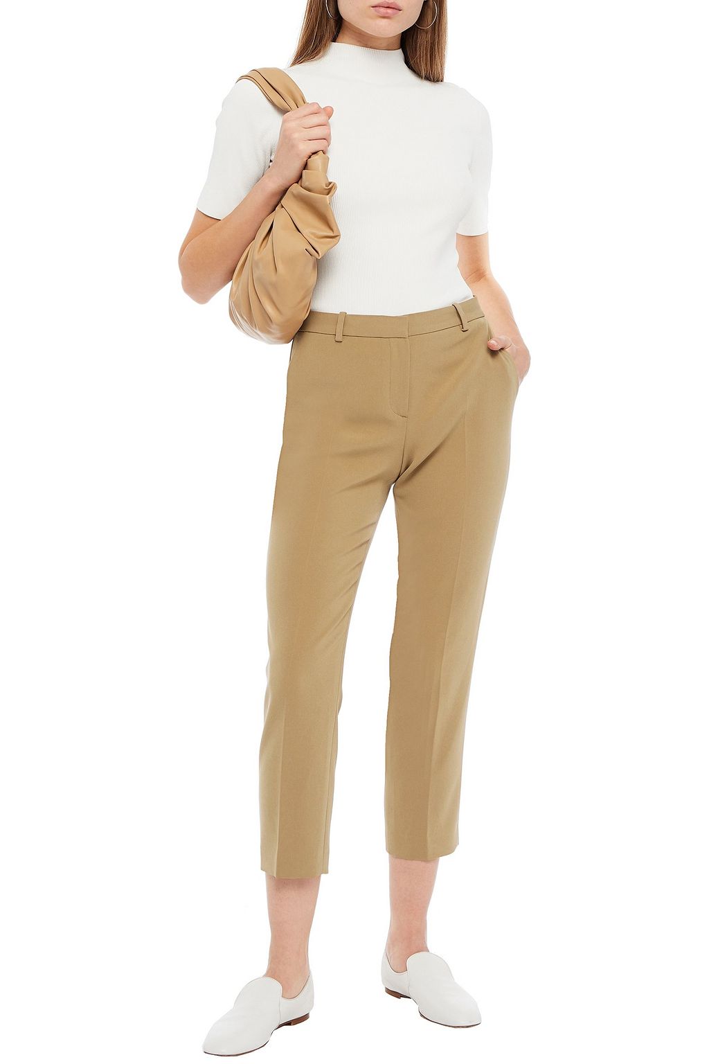 THEORY Cropped stretch-crepe tapered pants