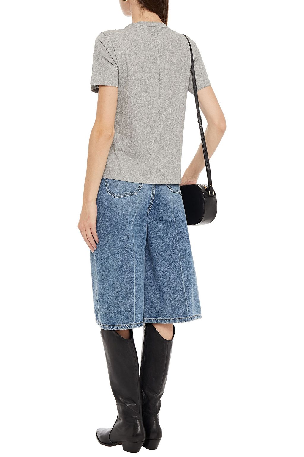 VERONICA BEARD Button-embellished Pima cotton-jersey T-shirt