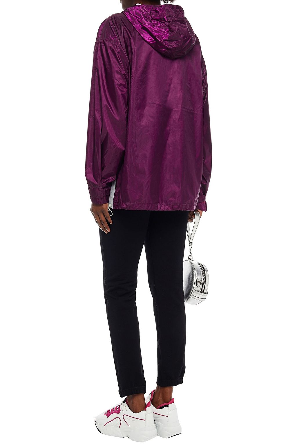 IENKI IENKI Metallic shell hooded jacket