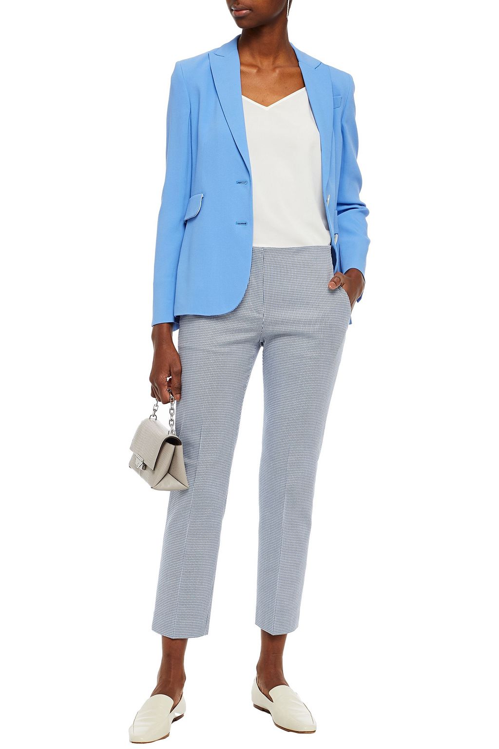 PIAZZA SEMPIONE Checked cotton-blend slim-leg pants