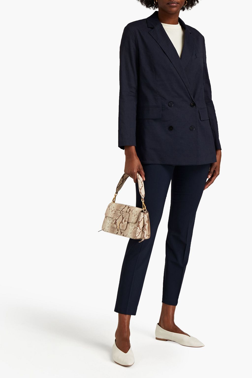THEORY Piazza double-breasted linen-blend blazer