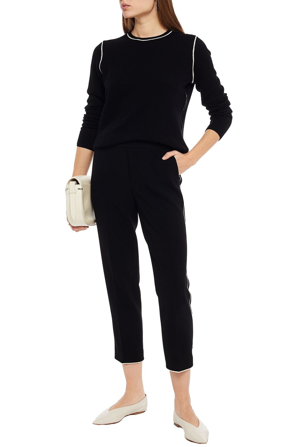 THEORY Cropped crepe tapered pants