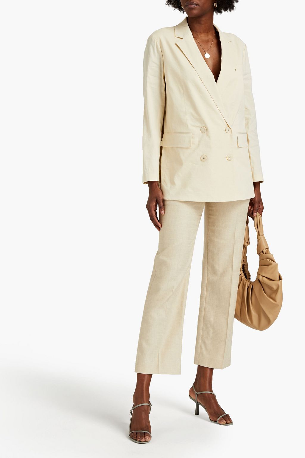 THEORY Piazza double-breasted linen-blend blazer