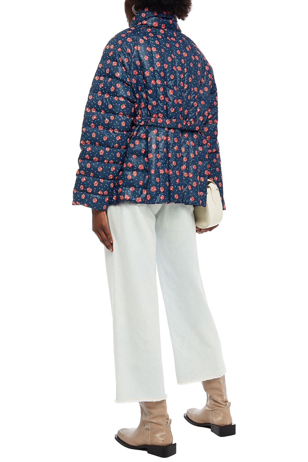 IENKI IENKI Floral-print quilted shell down jacket