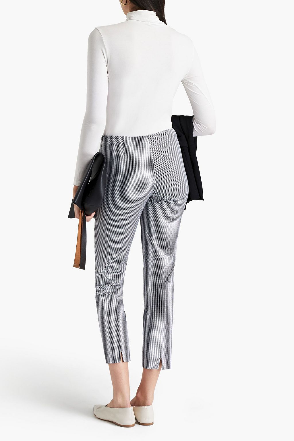 PIAZZA SEMPIONE Polka-dot cotton-blend slim-leg pants