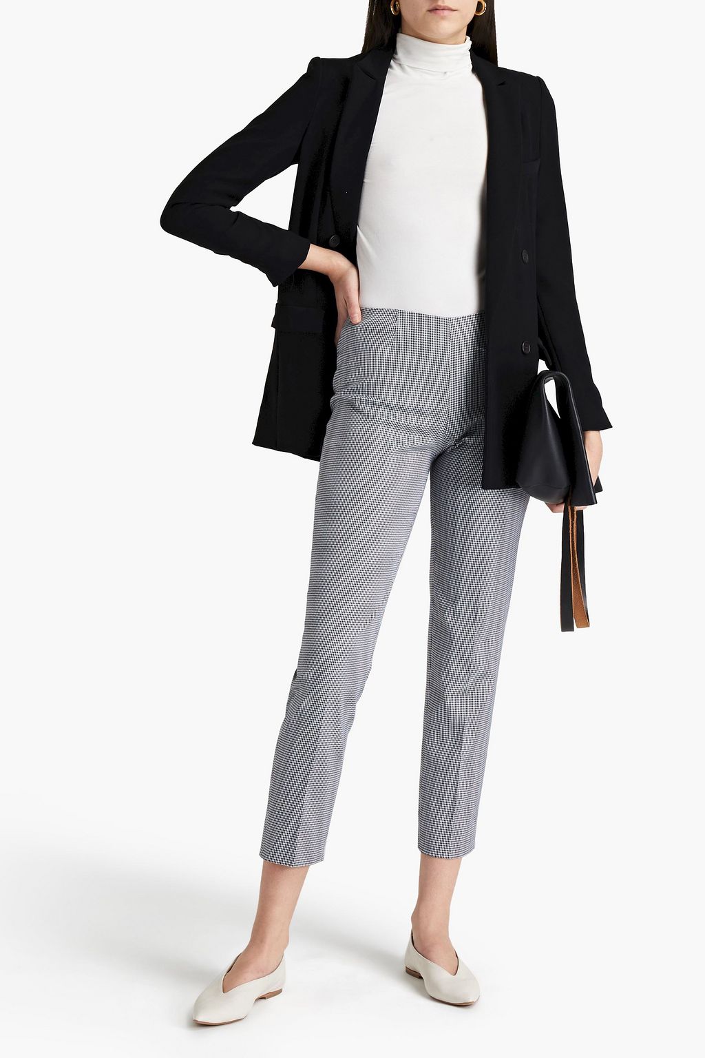 PIAZZA SEMPIONE Polka-dot cotton-blend slim-leg pants