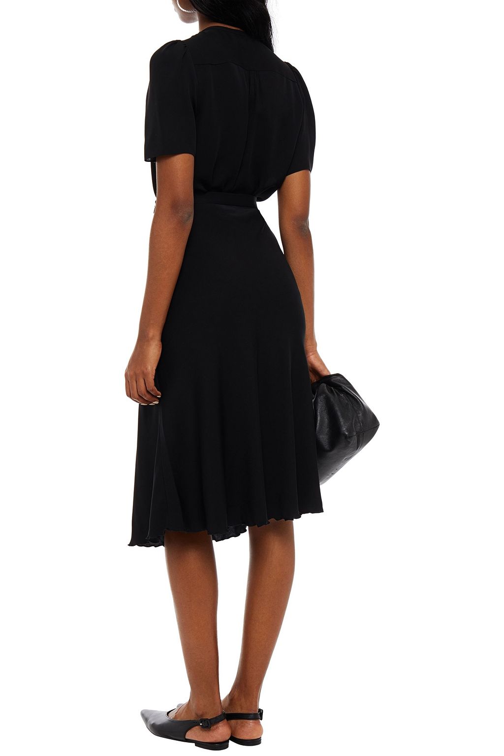 THEORY Silk-blend crepe de chine skirt