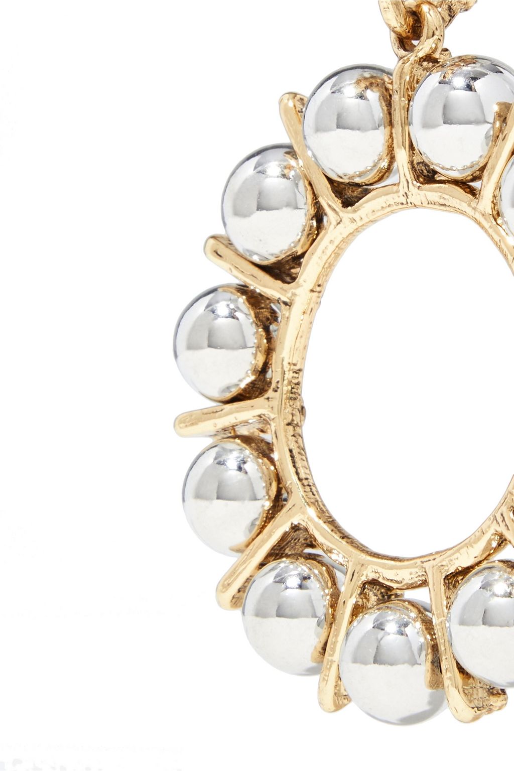 KENNETH JAY LANE Gold-tone and rhodium-plated crystal clip earrings