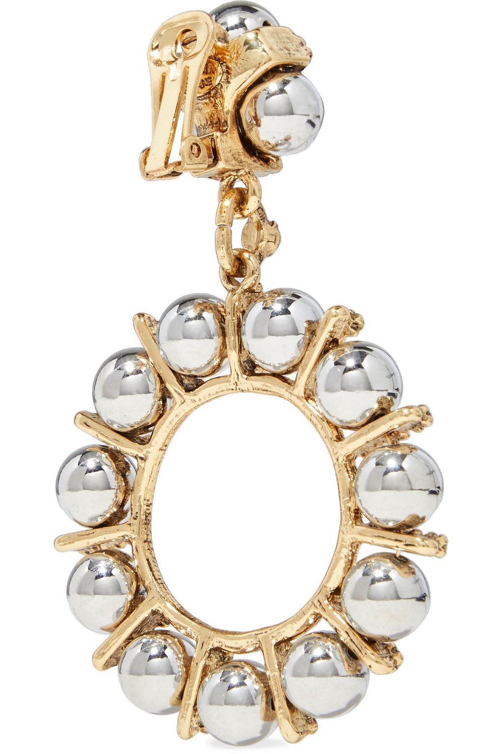 KENNETH JAY LANE Gold-tone and rhodium-plated crystal clip earrings