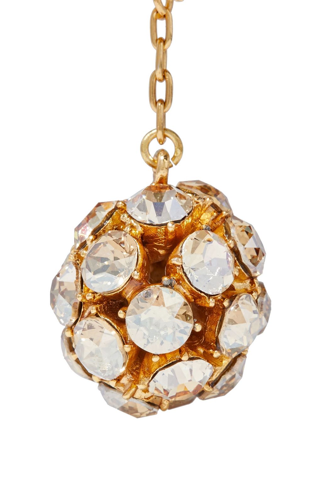 OSCAR DE LA RENTA Gold-tone crystal clip earrings
