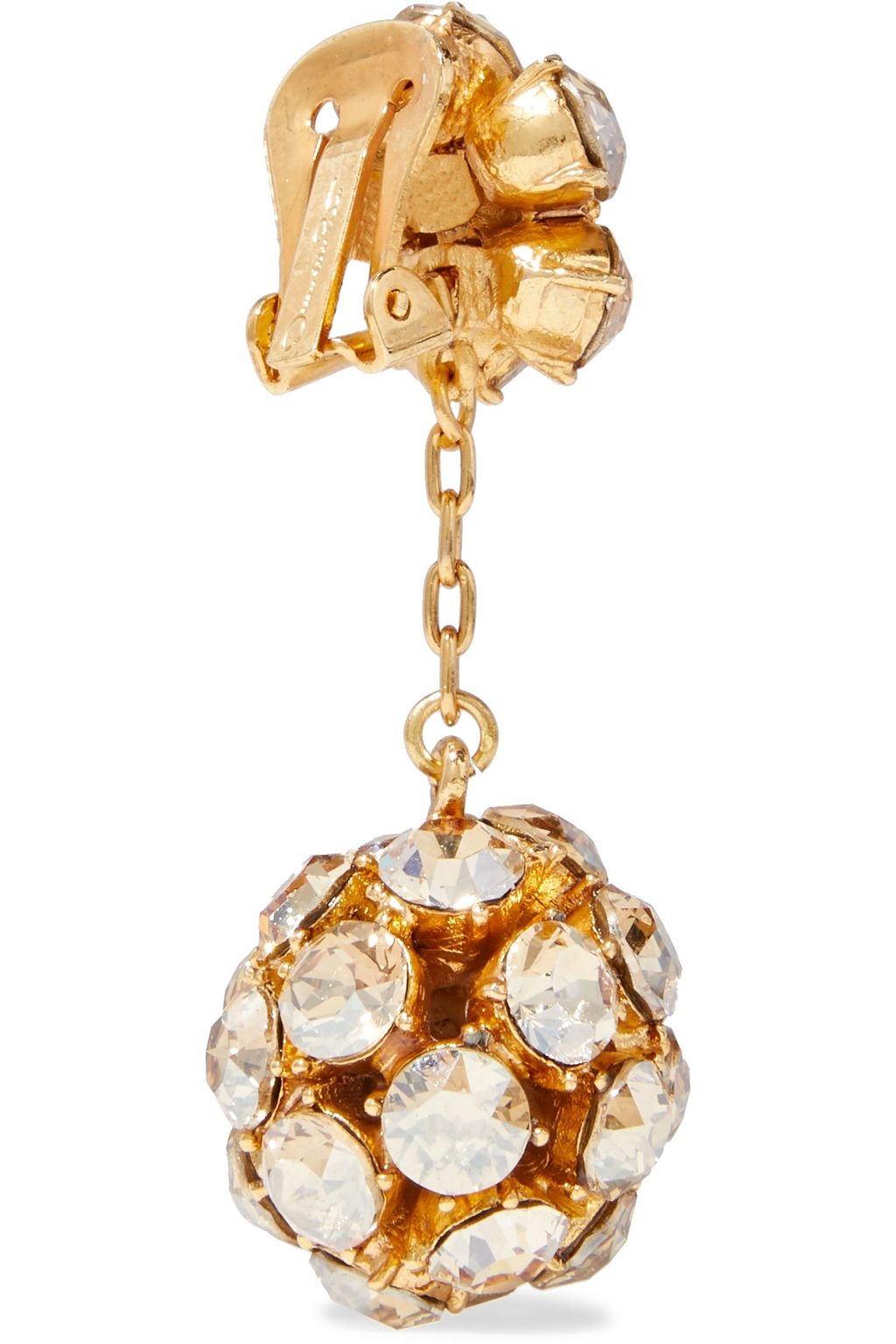 OSCAR DE LA RENTA Gold-tone crystal clip earrings