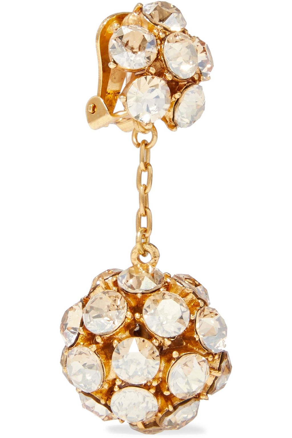 OSCAR DE LA RENTA Gold-tone crystal clip earrings