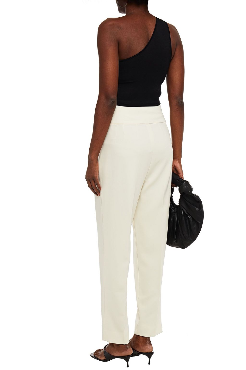 THEORY Pleated crepe tapered pants