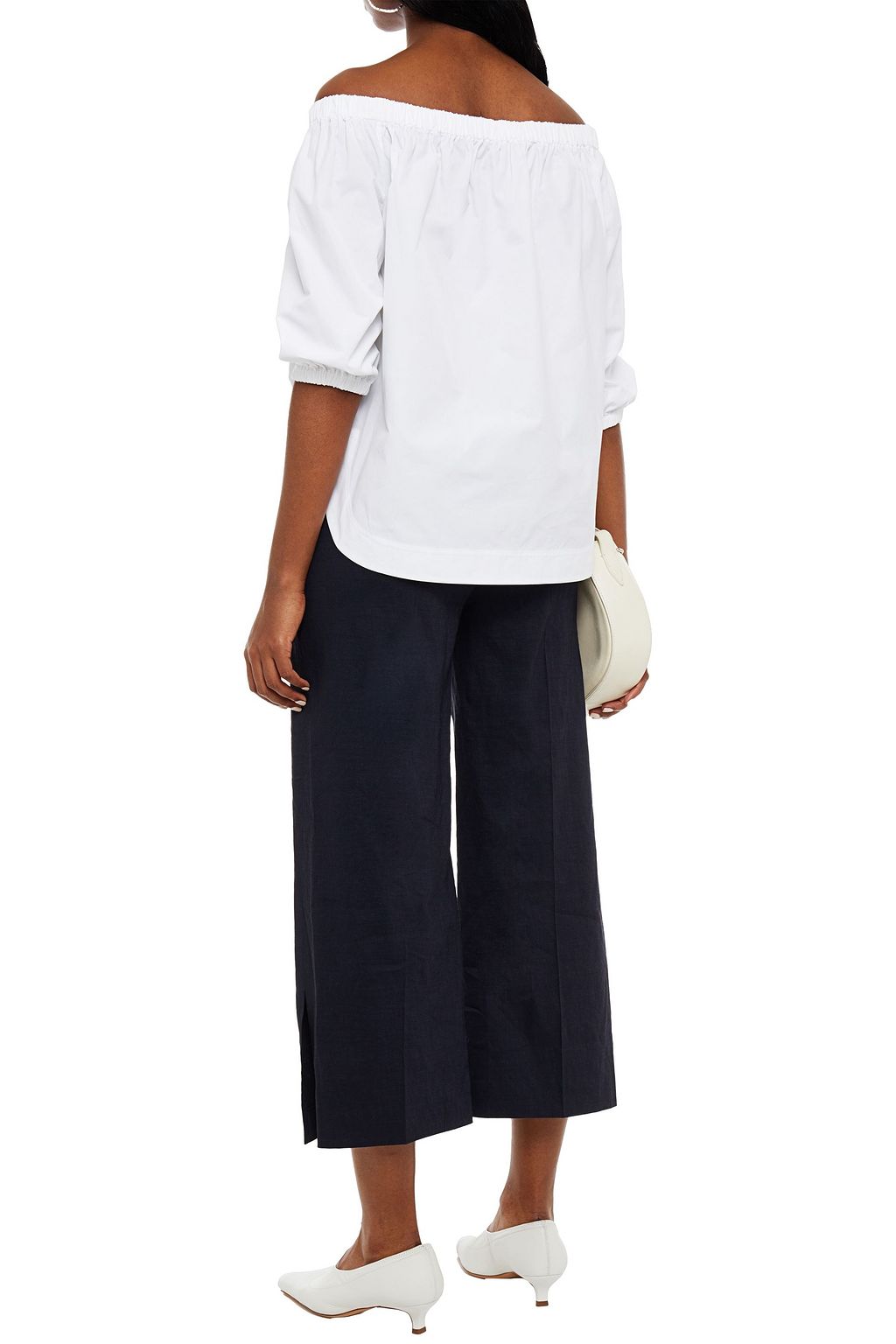 THEORY Cropped linen-blend wide-leg pants