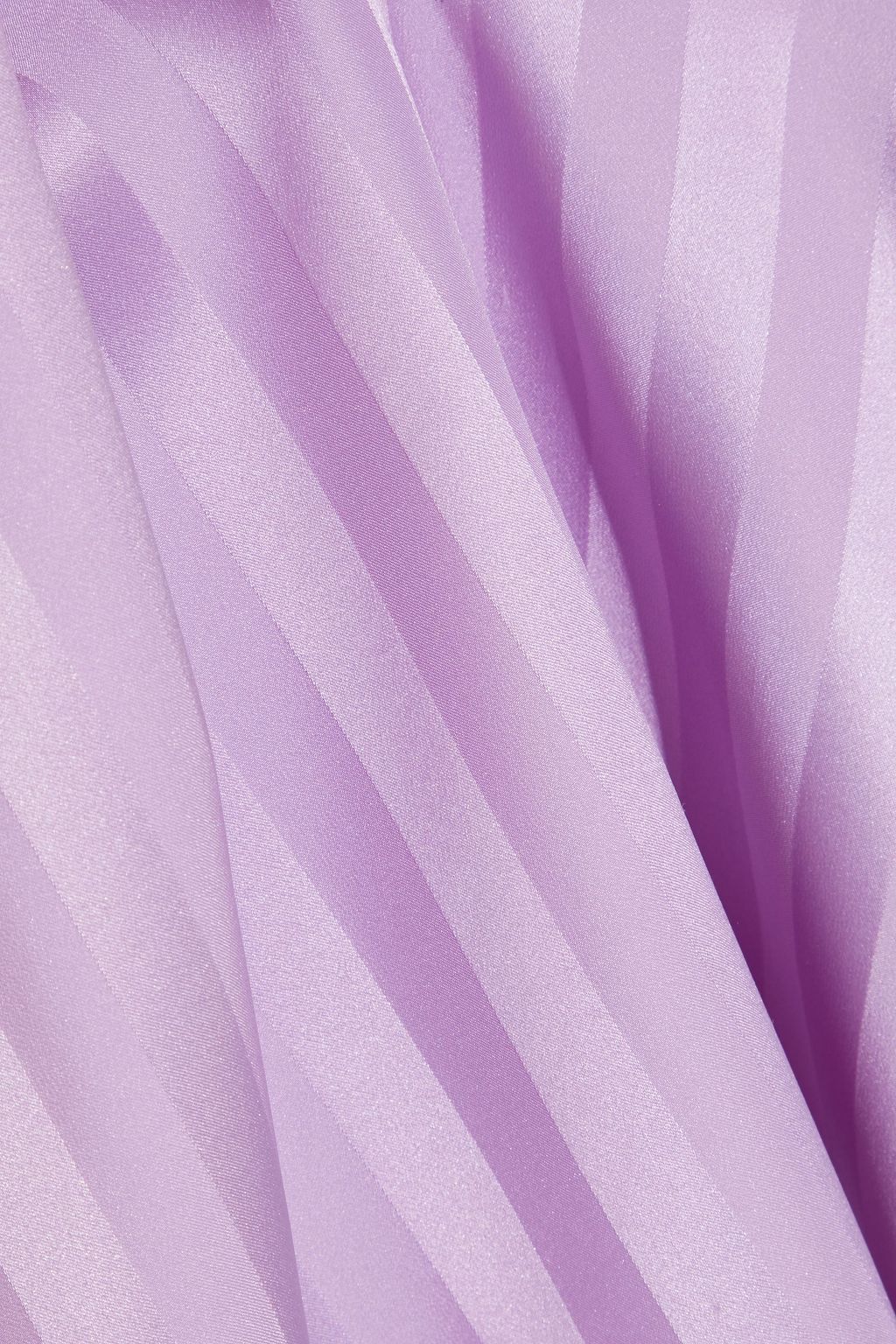 MICHELLE MASON Ruffled striped silk-satin top