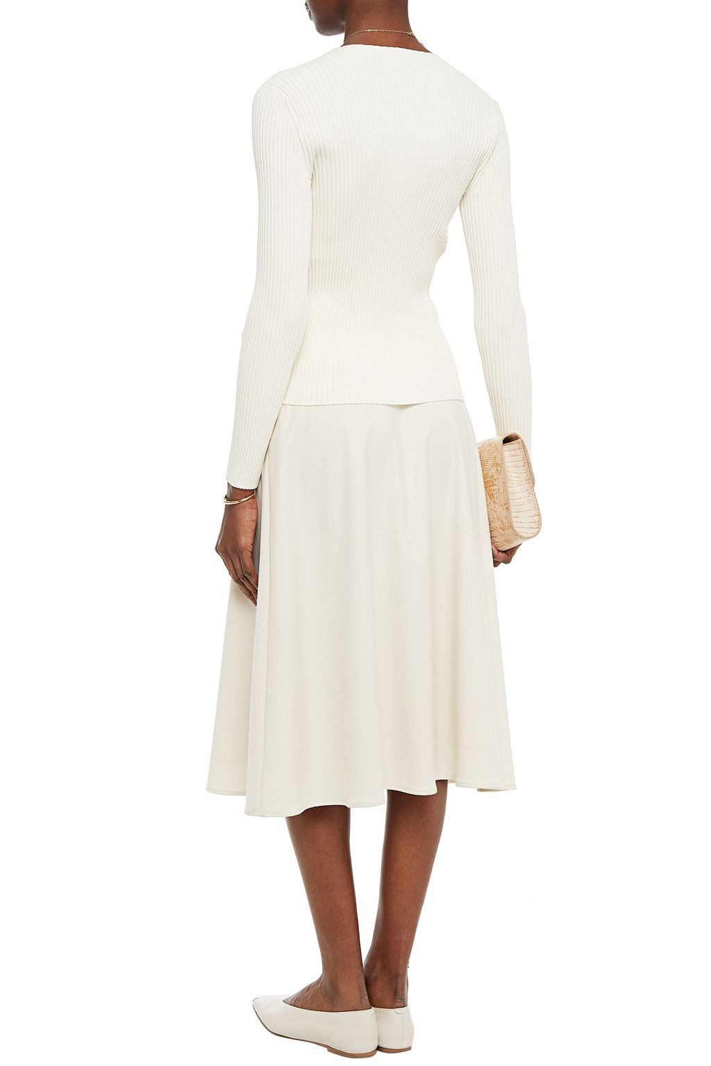 THEORY Wrap-effect ribbed-knit top