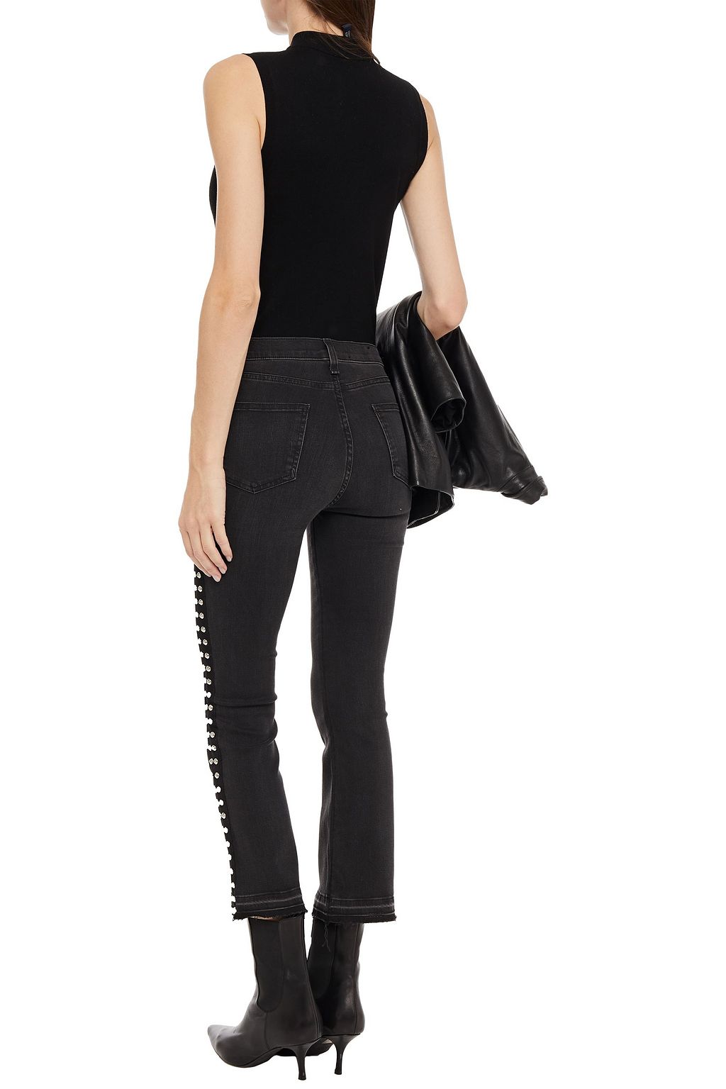 VERONICA BEARD Carolyn studded high-rise kick-flare jeans