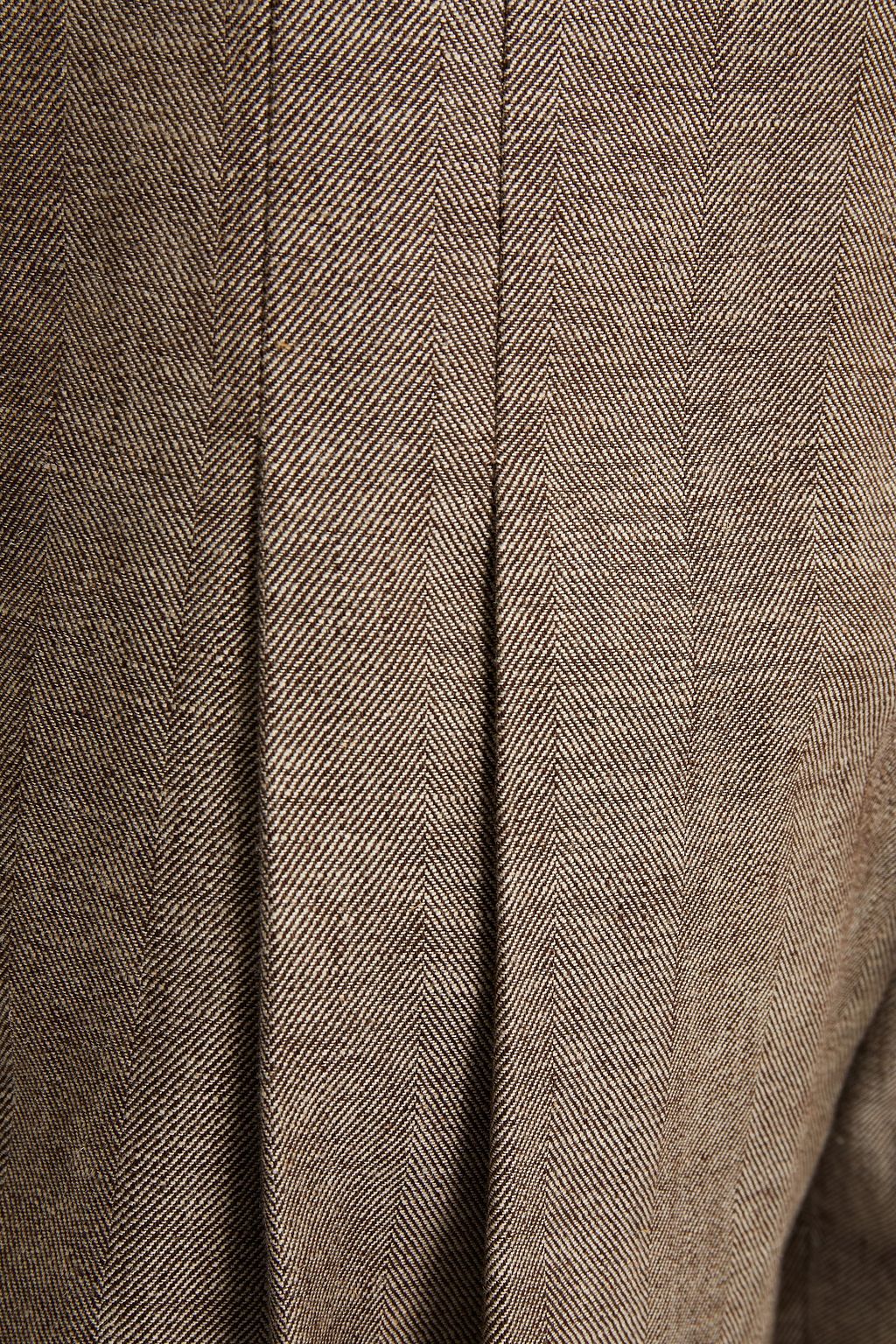 GIA STUDIOS Herringbone linen and cotton-blend shorts