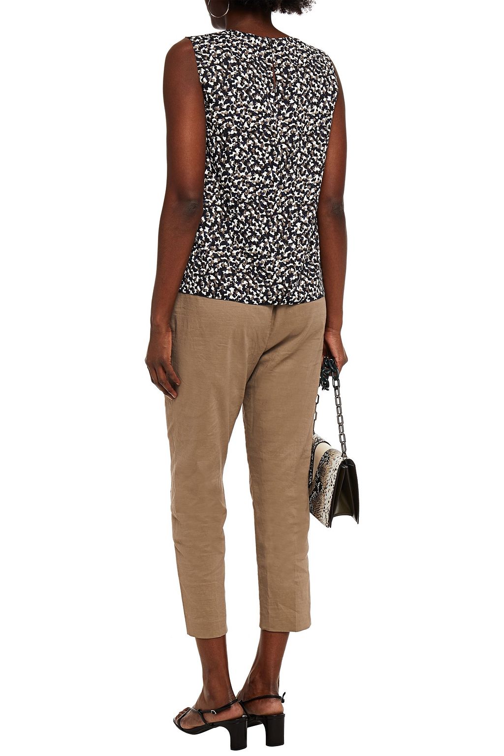THEORY Printed crepe top