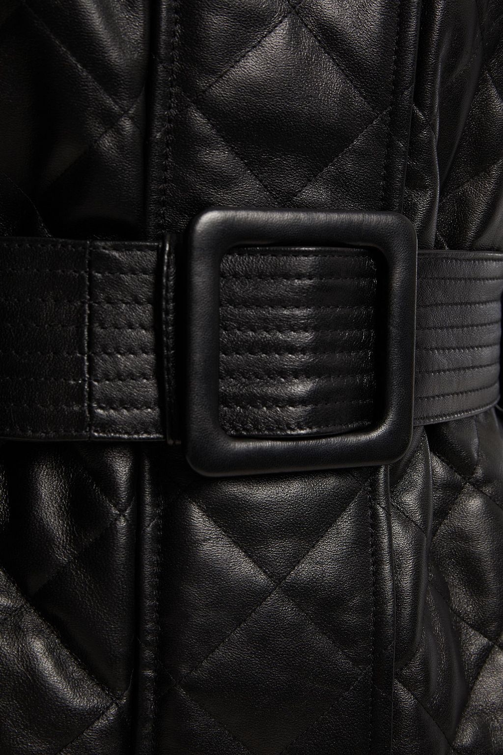 VERONICA BEARD Bonny belted quilted leather coat