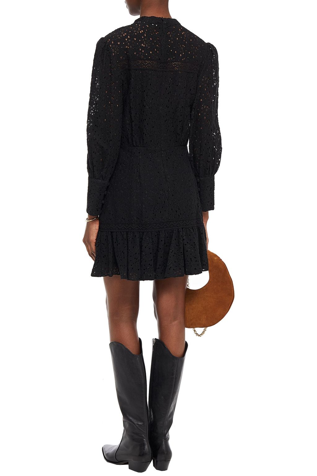 VERONICA BEARD Hilda embellished cotton-blend corded lace mini dress