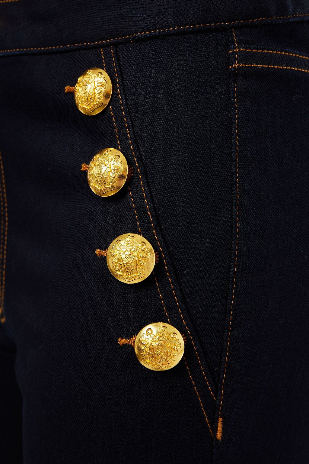 VERONICA BEARD Button-embellished high-rise flared jeans