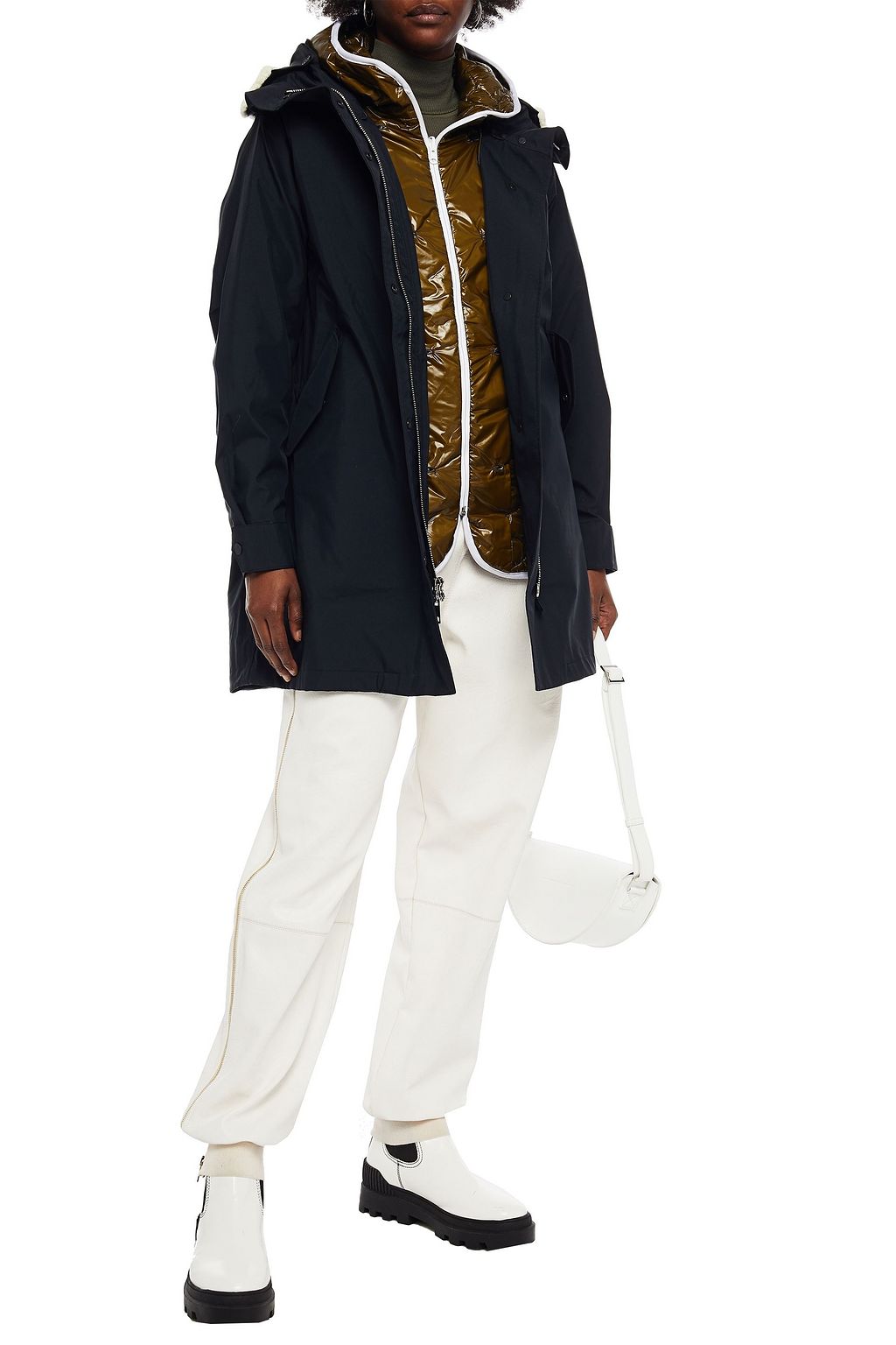 IENKI IENKI Faux shearling-paneled shell hooded down parka