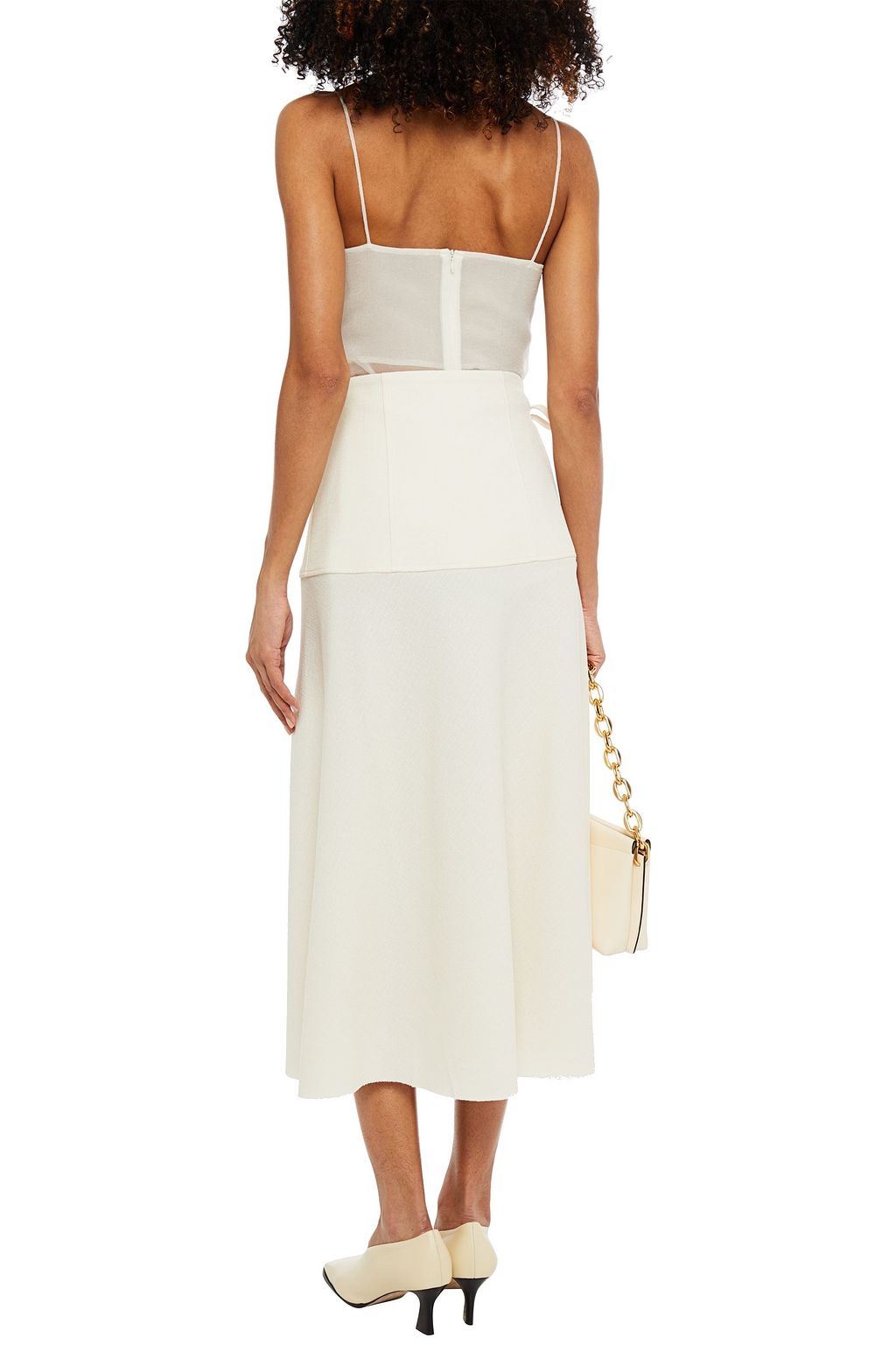 GIA STUDIOS Slub woven midi wrap skirt
