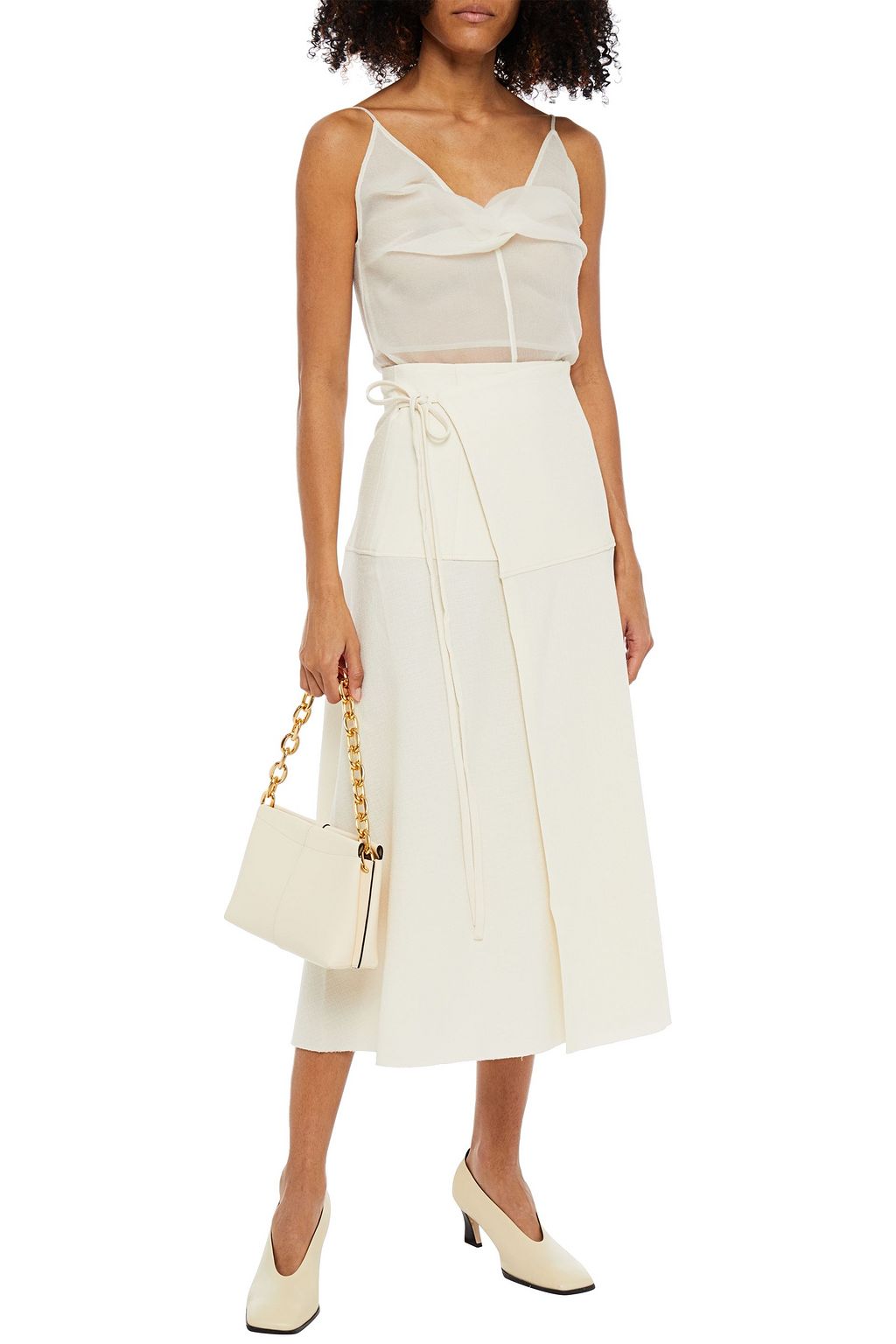 GIA STUDIOS Slub woven midi wrap skirt
