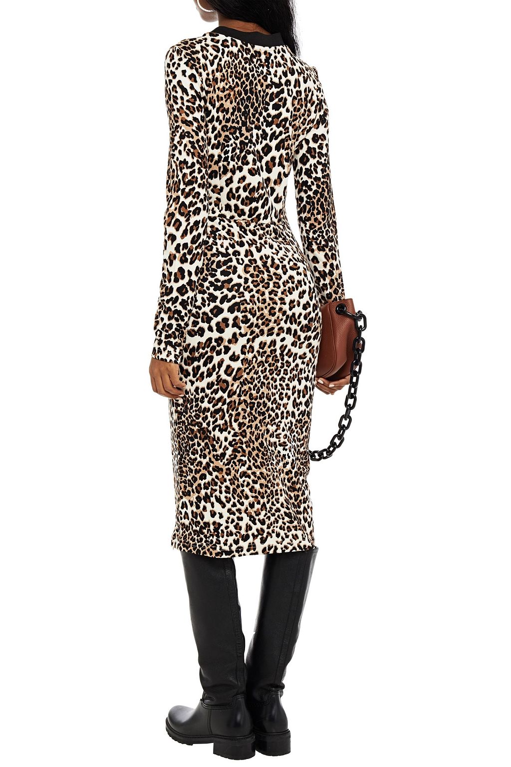 BAUM UND PFERDGARTEN Jaida leopard-print jersey midi dress