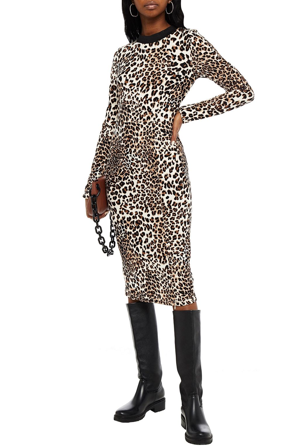 BAUM UND PFERDGARTEN Jaida leopard-print jersey midi dress