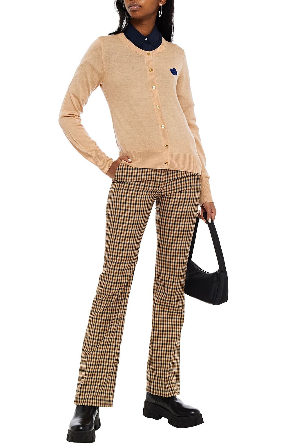 BAUM UND PFERDGARTEN Carmine appliquéd merino wool cardigan