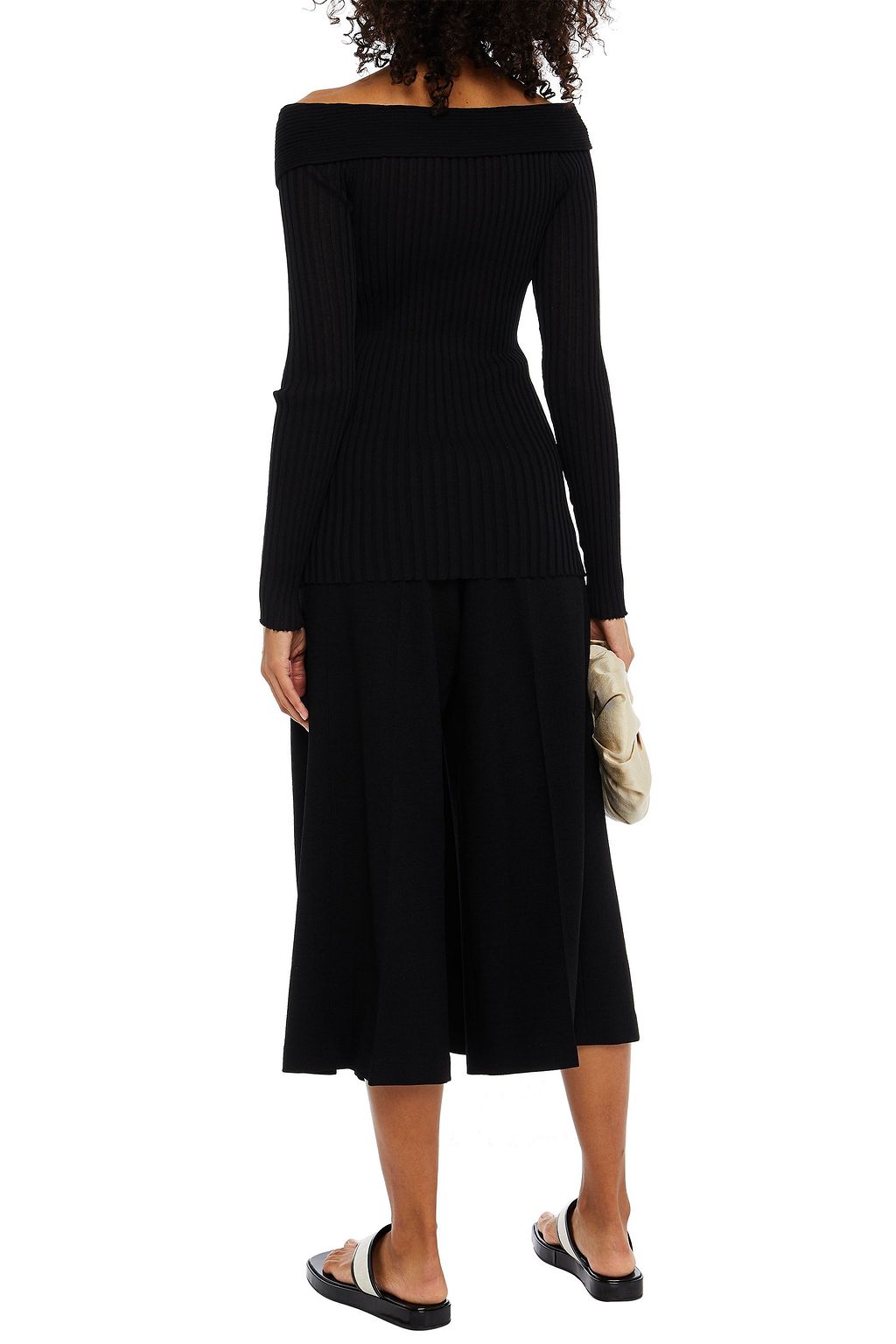 GIA STUDIOS Off-the-shoulder ribbed-knit top