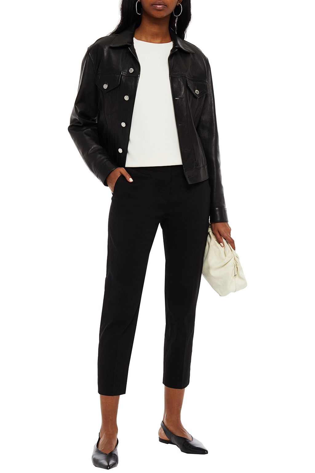 THEORY Cropped linen-blend tapered pants