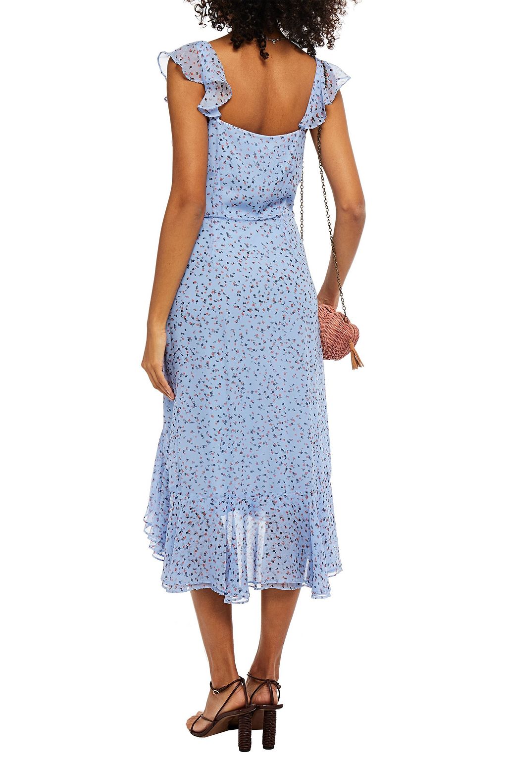 VERONICA BEARD Amal ruffled floral-print silk-chiffon midi wrap dress