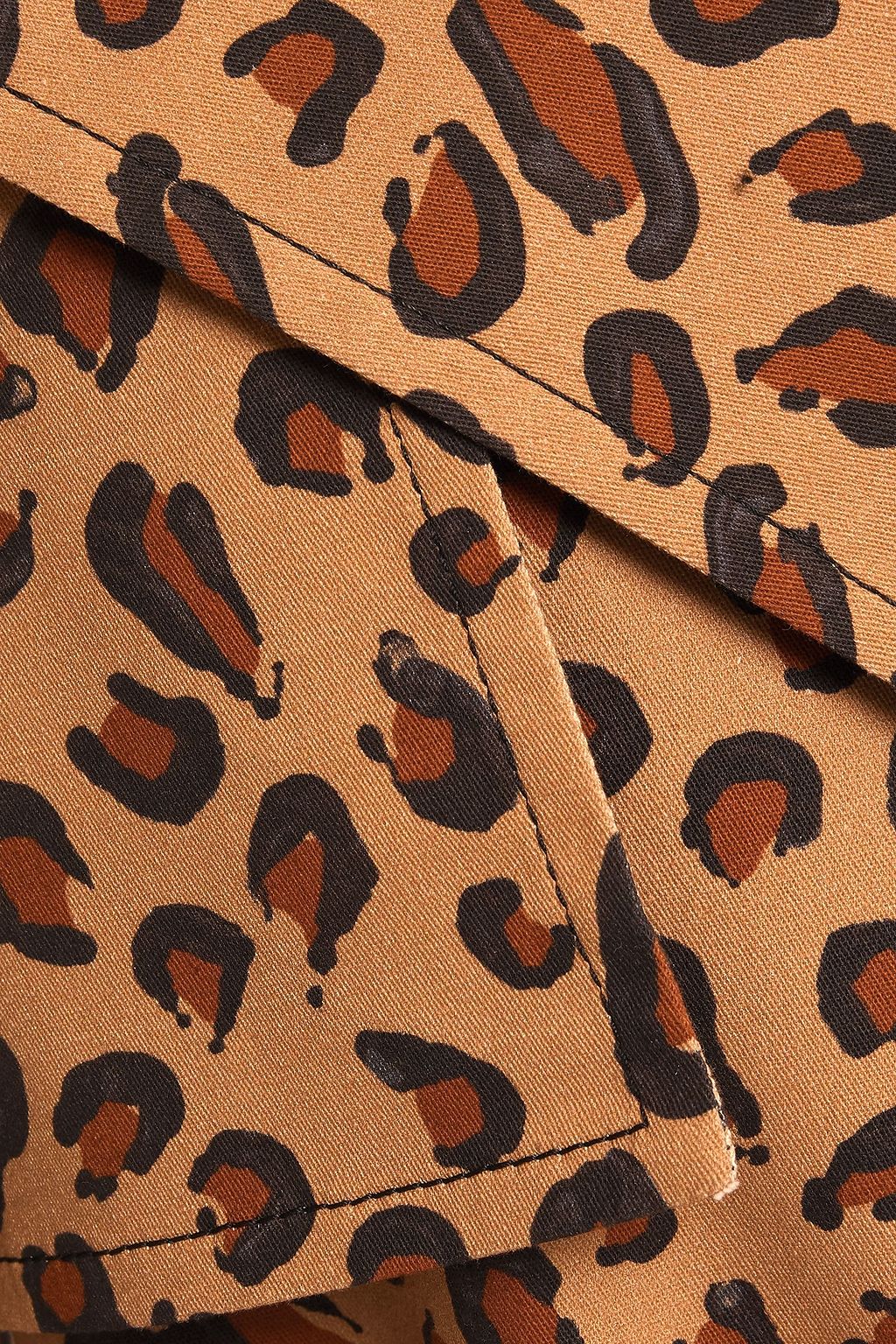 ROSETTA GETTY Convertible leopard-print stretch-cotton gabardine trench coat
