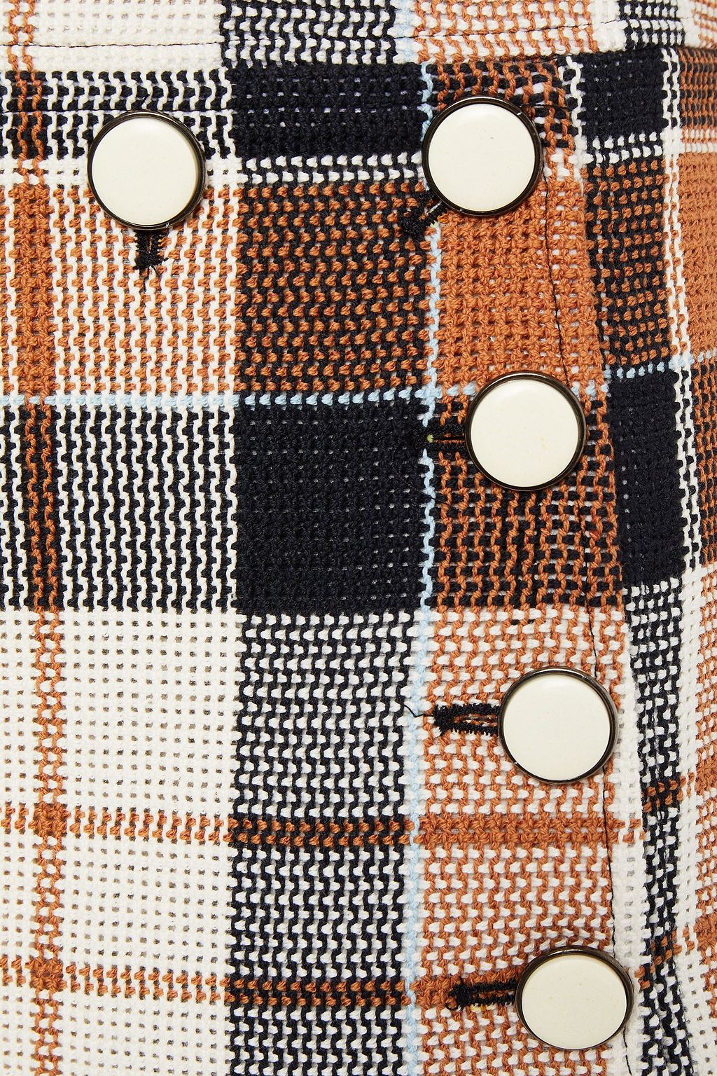 VERONICA BEARD Ording checked cotton and linen-blend tweed mini skirt